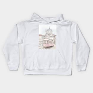 A tram in Lisbon Kids Hoodie